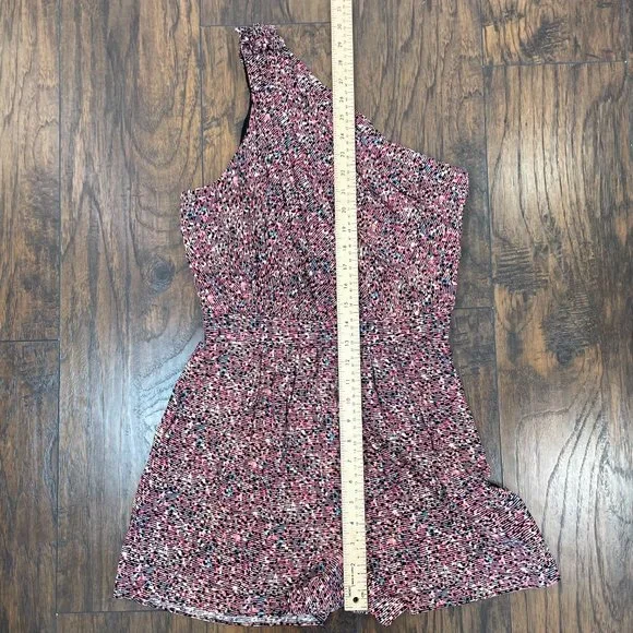 BCBGeneration Romper 2 Pink Black Pleated One Shoulder Pockets BCBG Women's - Picture 9 of 14